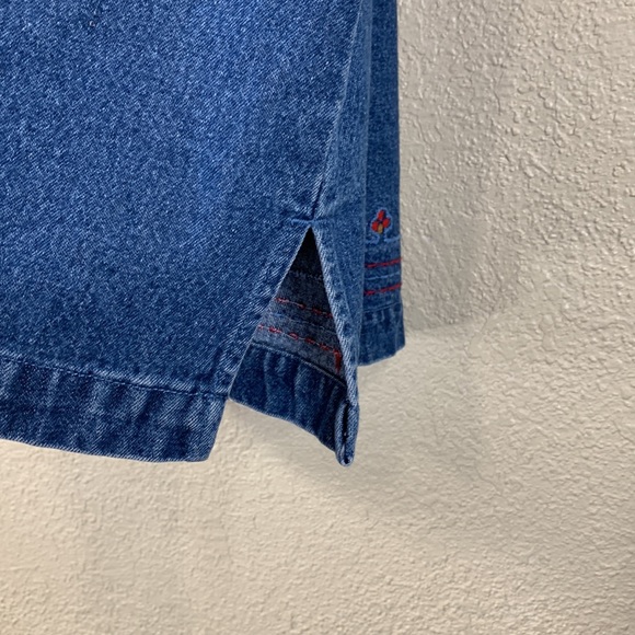 Route 66 Denim Jean Skirt Blue with Floral Embroidery 18W . - Picture 10 of 13
